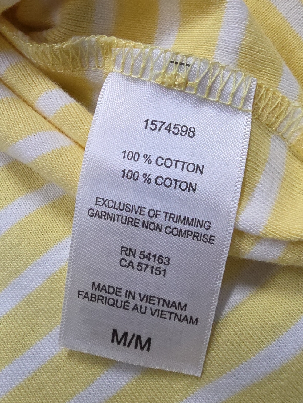 Tommy Hilfiger Yellow & White Striped Short Sleeve Top - Size M - Picture 7 of 7